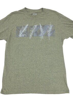 Apt. 9 T-shirt Mens Large Green Leaf Nature Heathered Tee Crewneck Graphic Print